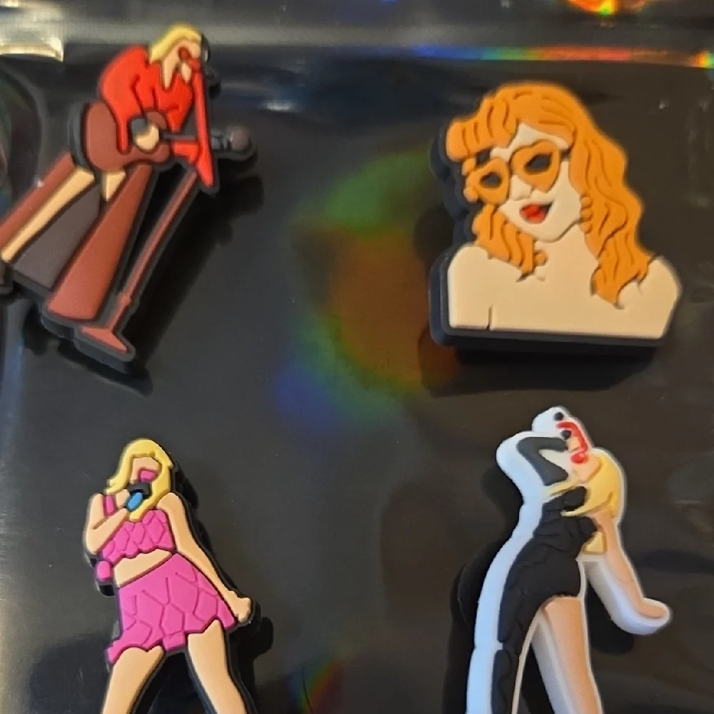 Croc Tidbitz Charms Taylor Swift Set Of 5 Colorful Pop Star Enamel